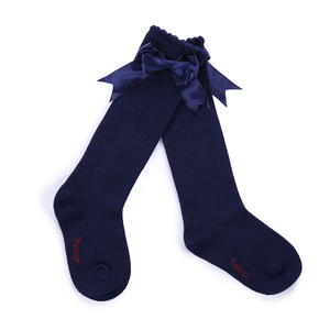 Pettigirl-<span class=keywords><strong>Calcetines</strong></span> de algodón <span class=keywords><strong>con</strong></span> <span class=keywords><strong>lazo</strong></span> para bebé, azul marino, para niña - Product Image 1