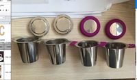Ensemble double structure en acier inoxydable laiton feuilles mobiles tasse à thé infuseurs poignée en Silicone Portable tasse à café couvercle en vrac stocké
