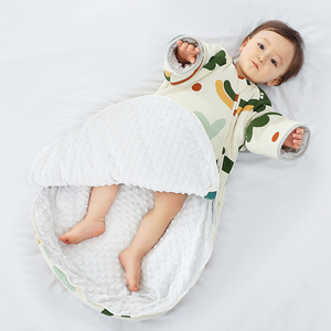 Sacco nanna autunnale e invernale per neonati, trapuntino in velluto a pois ispessito anti-scalcio per bambini, sacco nanna lenitivo per neonati quattro stagioni - Product Image 2