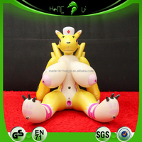 Jouet gonflable Renamon en forme de renard jaune pour fille, figurine de renard gonflable pour adulte, durable