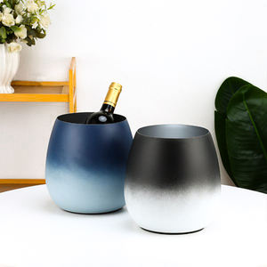 Seau à glace unique de 5 L grande capacité, style Art Déco dégradé, pour bar, boissons, bière, bouteilles, refroidisseur métallique, bac à glaçons, seau à <span class=keywords><strong>vin</strong></span> et champagne - Product Image 2