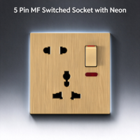 Prise murale multifonction 5 broches personnalisée en usine OEM avec indicateur néon – Vente en gros de prises et interrupteurs muraux