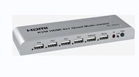 Kvm sakelar multipenonton Hdmi 4X1 4K, pengalih Video Quad mulus untuk 4 Pc