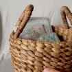 Mini Water Hyacinth Storage <b>Basket</b> with <b>Handles</b> Handmade Woven <b>Small</b> Bin for Boho Farmhouse Decor and Gift Packaging - Product Image 3