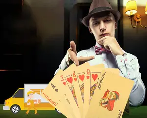 Kuwait nhựa chơi cardsplaying thẻ nhựa chất lượng cao TC thương hiệu riêng nhựa đen Poker chơi cardscustom