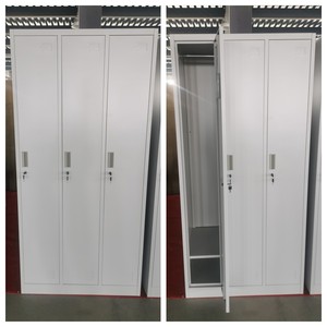 Modern 3-Door Steel Locker Foldable Metal <b>Wardrobe</b> Closet Cabinet for Clothing <b>Storage</b> for Workshops Gyms Schools - Product Image 6