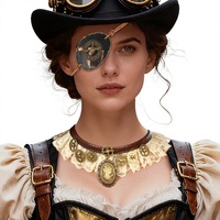 Nouvel Arrivage Transfrontalier : Cache-œil de Pirate Steampunk Rétro Gothique Vintage, Collier, Accessoire de Costume, Accessoire de Cosplay pour Enfants