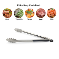 Pinces alimentaires commerciales de 12 pouces en acier inoxydable dentelé, pinces de service de table, outils de service pour cuisine, hôtel, grillades, barbecue, buffet