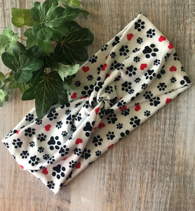 Diadema de corazón para ejercicio de yoga animal <span class=keywords><strong>veterinario</strong></span> femenino con diseño trenzado con estampado de garra - Product Image 1