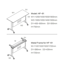 Table de conférence pliable en métal LIWEI avec roulettes, pieds en acier et étagère de rangement - Mobilier de réunion de bureau commercial moderne