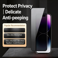 Protection d'écran en verre trempé 9H Premium 2.5D anti-espion, anti-traces de doigts, anti-rayures pour smartphone 17 Pro Max