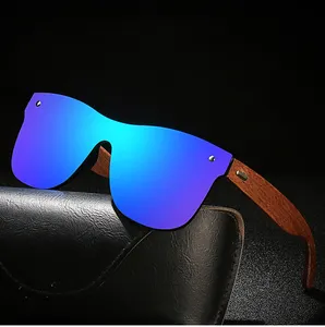 LBA shades Neue einteilige Linse Bambus holz brille hochwertige polarisierte Holz sonnenbrille bunte Herren sonnenbrille