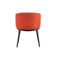 Chaises de salle à manger en tissu orange avec accoudoir confortable de conception populaire avec pied de pulvérisation en métal noir