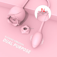 Luxuriöser Rosenförmiger Vibrator 3-in-1 Multifunktions-Saug- und Leckstimulator für G-Punkt-Stimulation bei Frauen