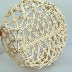 Cesta de almacenamiento de macramé de algodón Natural multifunción estilo artístico para el hogar decorativo de pared disponible en diferentes tamaños - Product Image 5