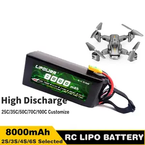 Rc Quadcopter FPV drone pin 8000mAh 11.1V 35C RC Lipo batetry RC Mô hình máy bay UAV pin với XT60/xt90/ec3/ec5 cắm