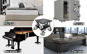 <span class=keywords><strong>Dolly</strong></span>-mueble con ruedas de goma giratorias, 5 ruedas, gran tamaño, Panel de acero al carbono, elevador de nevera de aire