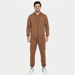 Conjunto Deportivo Unisex 2 en 1 con Estampado Sólido y Logotipo Personalizado, Sudadera con Capucha y Pantalones, Ropa Deportiva Duradera 100% Algodón, Venta al Por Mayor OEM ODM, MOQ Bajo - Product Image 1
