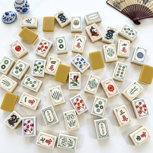 Fichas de Mahjong Americanas de Acrílico de Lujo Grabadas con Foto Real de Oh Sunday Gold, Color Amarillo Cúrcuma, de 2 Capas, con Diseño de Peces Koi - Product Image 2