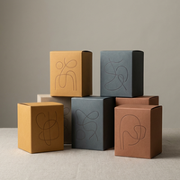 Scatola Regalo Personalizzata di Lusso con Nuovo Design Stampato in Cartone Rigido Grigio per Vino, Profumi e Candele Profumate