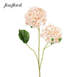 FONG IAN 真实触感 2 头绣球花 人造长茎绣球花 用于婚礼装饰 家居装饰 工厂批发价 - Product Image 1