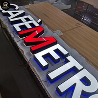 Logotipo 3D Personalizado de Acero Inoxidable para Empresas de Lujo, Iluminación Frontal, Regulable, Resistente al Óxido, Iluminación Trasera Metálica para Empresas y Hospitales