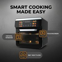 Friteuse à air intelligente en plastique grande capacité 11L avec fenêtre de visualisation, 1500W, sans huile, four électrique multifonctionnel numérique de luxe