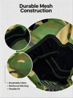 Gants en polyester camouflage vert HAIYI avec sangle de poignet réglable, doigts entiers, antidérapants, protection UV, pour le cyclisme et les sports de plein air