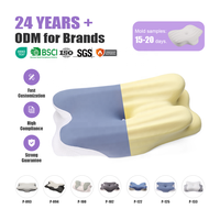 Oreiller ergonomique orthopédique LIANDA P-125 en mousse à mémoire de forme, le mieux noté, pour soulager les douleurs cervicales, idéal pour le sommeil, l'allaitement et l'hôtellerie, avec housse amovible