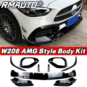 ชุดแต่งสเกิร์ตหน้าทรง AMG สำหรับ Mercedes Benz W206 ประกอบด้วยลิ้นกันชนหน้า สปอยเลอร์ข้าง ครีบข้าง คานาร์ด และช่องระบายอากาศ - Product Image 1