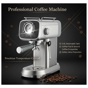 1350W Elektrische Dual-Use Kaffeemaschine (Kapsel/Gemahlener Kaffee) mit Fronttemperaturanzeige, Sofortige Erhitzung, 0,8L, für den Haushalt, Spanisch - Product Image 2