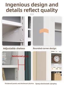 <span class=keywords><strong>Bibliothèque</strong></span> combinée en métal au design moderne pour la maison, le bureau, la chambre à coucher, le salon, l'école, la <span class=keywords><strong>bibliothèque</strong></span> et la salle à manger. - Product Image 3