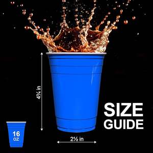 Gobelets en plastique rouge 12 oz, gobelets jetables, fournitures de fête réutilisables - Product Image 5