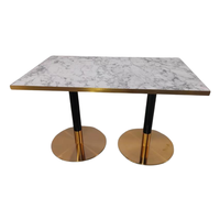 Table de salle à manger rectangulaire moderne en marbre pour événements et hôtellerie, mobilier personnalisable
