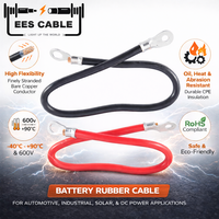 Kabel Baterai Mobil Tembaga Murni Solid 600V 6 4 2 1/0 2/0 4/0AWG Berisolasi Karet Fleksibilitas Tinggi untuk Mobil RV Kapal Tenaga Surya