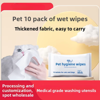 Lingettes nettoyantes jetables de haute qualité pour animaux de compagnie, 10 pièces, pour chiens et chats, élimination des taches des yeux, des oreilles et du corps, désodorisantes, sans rinçage, pour la salle de bain et le toilettage
