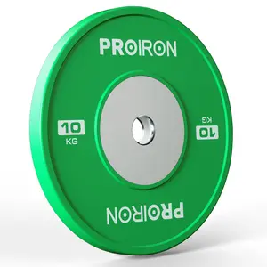 PROIRON 10kg צבע משקל הרמת יצוק ברזל גומי ציוד כושר משקולת בר אדום פגוש תחרות הרמת משקולות צלחות