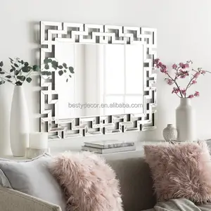 Factory supply cheap Crushed Glitter Wall Mirrors Modern French Wall Decor Strip Silver Bevel Living room Furniture Venetian Mir
