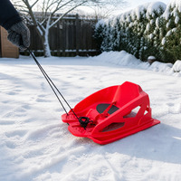 Toboggan en plastique pour enfants avec sangle de sécurité, luge d'hiver pour glisser sur la neige en plein air, idéal pour les stations de ski