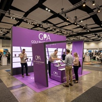 Stand d'exposition portable en aluminium LED moderne de 10x20 pieds, personnalisé, avec étagère, pour la publicité et les salons professionnels