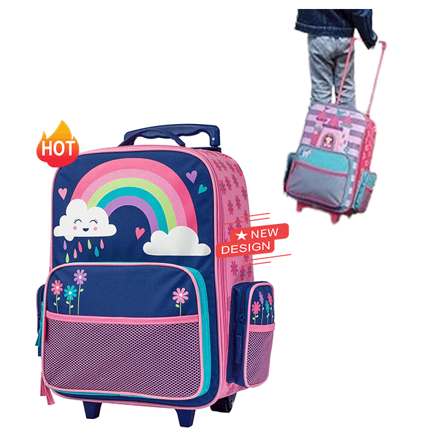 Pink Rolling Backpack For Girls – 3-in-1 School Bag With Wheels, Large, Convertible To Suitcase