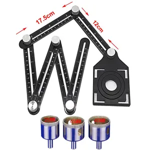 Regolabile Pieghevole Guida della Fresa Strumento di Sei Volte Righello Piastrelle Durevole Angle Finder Righello di Misura strumenti