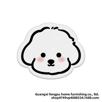 Sous-verre absorbant en boue de diatomée pour chiot, motif chiot mignon, forme irrégulière, épaissi, antidérapant, isolant thermique, fabriqué en Chine