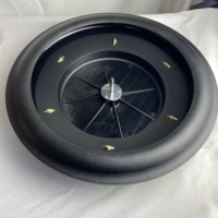 QIN LONG Professionelles Hochwertiges 18-Zoll Schwarzes ABS-Roulette-Rad mit Einfach-Null und Doppel-Null, Manuelles Unterhaltungssystem für 8 Spieler