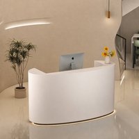 Bureau d'accueil Qt-234x, luxe léger, cuir véritable, mobile, simple et moderne, adapté aux salons de beauté, aux magasins de vêtements