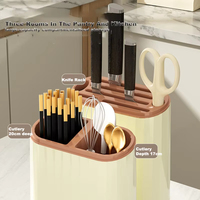 Couteau de cuisine organisateur ménage couverts planche à découper support de rangement avec plateau de récupération comptoir vidange ustensiles de cuisine Tube