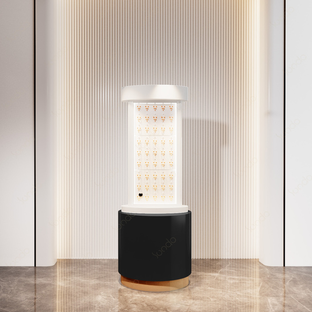 Sundu Modern Custom Revolving Jewelry Storage Display Case for Jewelry Store Minimalist Jewellery Storage Display Case with LED