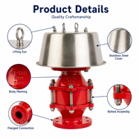 ZHENXUAN ZXZGB-III Penutup Anti-Ledakan DN150 Flame Arrester untuk Penampungan Petrokimia untuk Suhu Normal/Rendah/Sedang