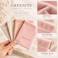 Pochette à bijoux portable de luxe en Greenite personnalisée, sac en coton et lin à cordon pour bagues, boucles d'oreilles, colliers, bracelets, cadeau