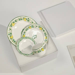 Juego de Vajilla de Cerámica de Lujo Occidental, Platos para Cena, Taza de Café y Platillo, Juego de Vajilla de Porcelana Exquisita, Promocional, 4 Piezas - Product Image 1